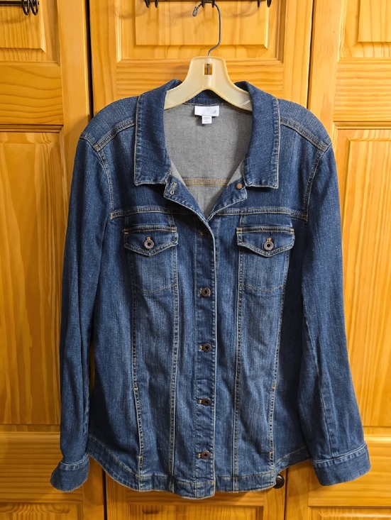 J. Jill Jackets & Blazers - J. Jill Dark Blue Denim Jacket